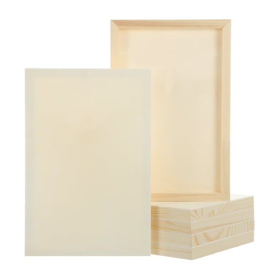 Uxcell 6Pcs Wood Canvas Boards, 8x12 Inch Wood Art Canvases Square Unfinished Wood Panel for Painting, Crafts, DIY Projects, Pouring Art