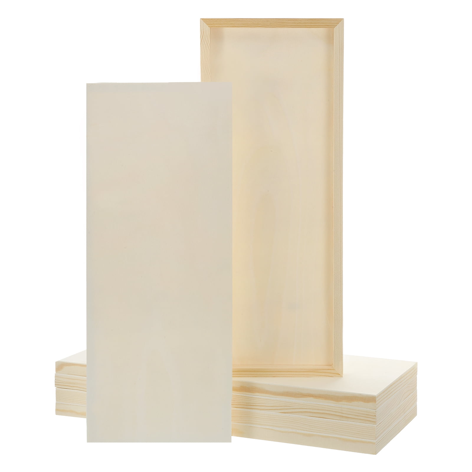 Uxcell 6Pcs Wood Canvas Boards, 8x20 Inch Wood Art Canvases Square Unfinished Wood Panel for Painting, Crafts, DIY Projects, Pouring Art