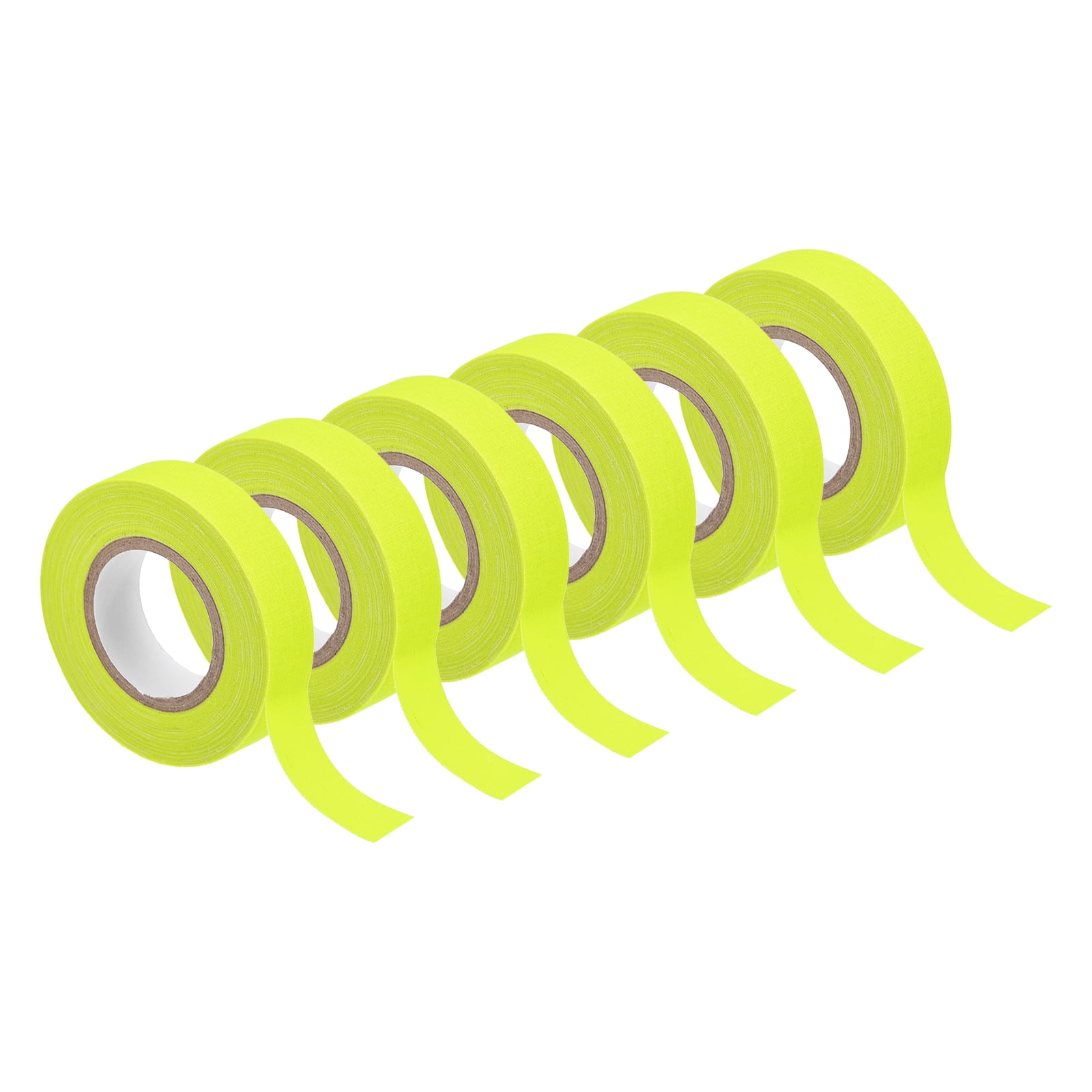 Uxcell 6Rolls 0.6inch x 32.8feet Neon Gaffers Cloth Tape Glow in the Dark Tape, Yellow