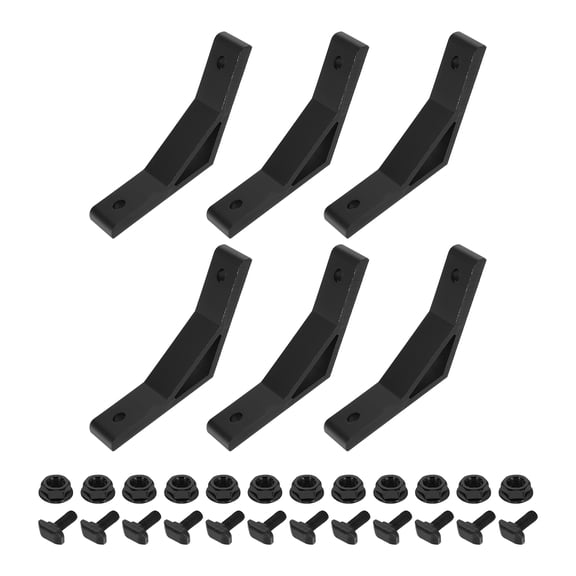 Uxcell 6Set 135 Degree Angle Corner Brackets, 60x60x22mm 3030 Series Aluminum Extrusion Profile Accessories, Corner Brace Joint Connectors with Mounting Screws and Nuts, Black