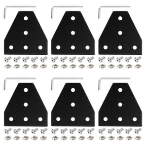Uxcell 6Set 2020 Corner Bracket Plate, T-Slot Aluminum Extrusion Connector, Outside Joint Plate with Screws for 2020 Series Aluminum Profile 3D Printer Frame, Black