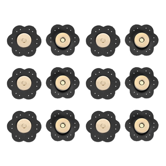 Uxcell 6Set Leather Snaps Buttons, Magnetic Snap Closures for Handbag/Purses/Sewing/DIY Craft/Clothes [Black]