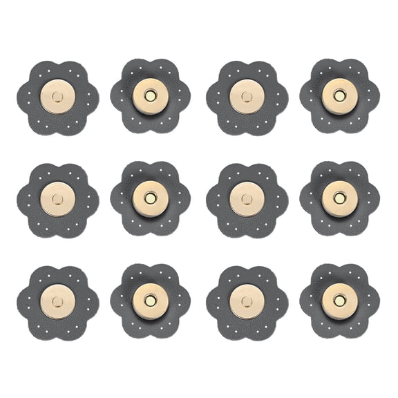 Uxcell 6Set Leather Snaps Buttons, Magnetic Snap Closures for Handbag/Purses/Sewing/DIY Craft/Clothes [Gray]