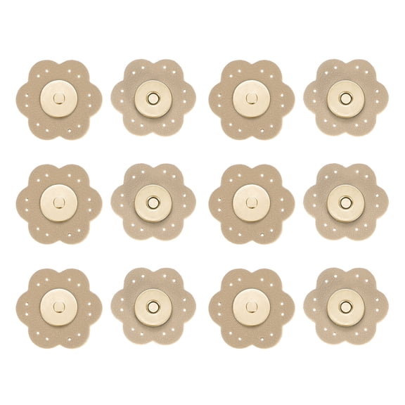 Uxcell 6Set Leather Snaps Buttons, Magnetic Snap Closures for Handbag/Purses/Sewing/DIY Craft/Clothes [Khaki]