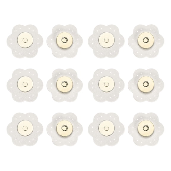Uxcell 6Set Leather Snaps Buttons, Magnetic Snap Closures for Handbag/Purses/Sewing/DIY Craft/Clothes [White]