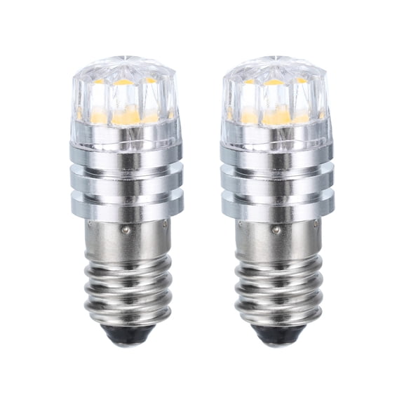 Uxcell 6V/0.08A E10 Mini LED Light Bulbs, 2Pcs Miniature Screw Bulbs Warm White Light