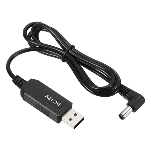 Uxcell 6W 0.5A DC-DC USB Step Up Voltage Converter 5V to 12V Power Supply Adapter 90 Degree Angle 5.5x2.5mm Cable, 2Pack