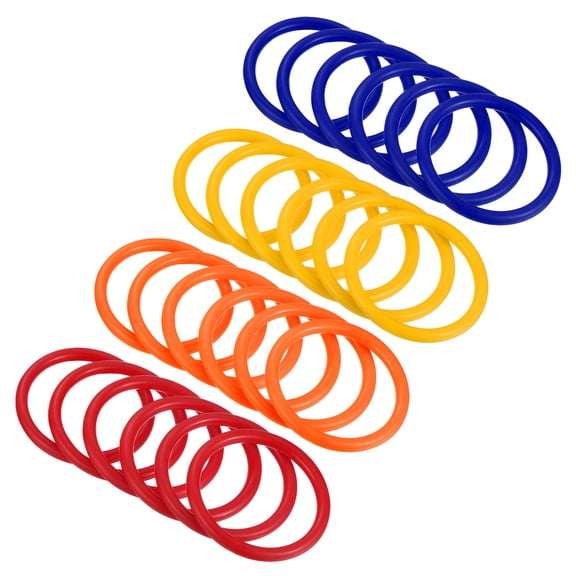 Uxcell 6cm Plastic Carnival Ringtoss Rings Game Hoop 24 Pack (Blue, Orange, Red, Yellow)