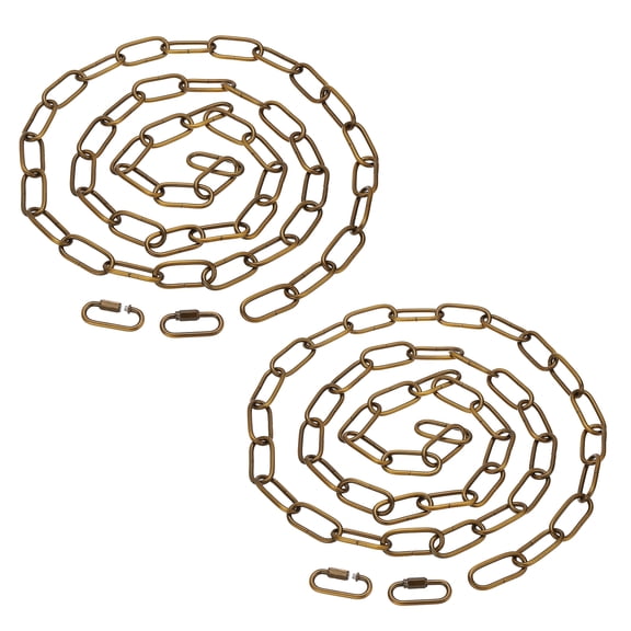 Uxcell 6ft Lighting Hanging Chain, 2Pcs Looping Chain with Connectors for Pendant Chandelier Light Fixture Gold Bronze