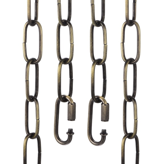Uxcell 6ft Lighting Hanging Chain, 3mm/0.12" Looping Metal Pendant Chandelier Chain Extension with 2 Quick Link Lock for Hanging Plant Pendant Chandelier Light Fixture, Bronze
