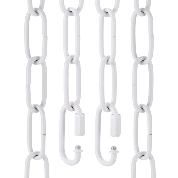 Uxcell 6ft Lighting Hanging Chain, 3mm/0.12" Looping Metal Pendant Chandelier Chain Extension with 2 Quick Link Lock for Hanging Plant Pendant Chandelier Light Fixture, White