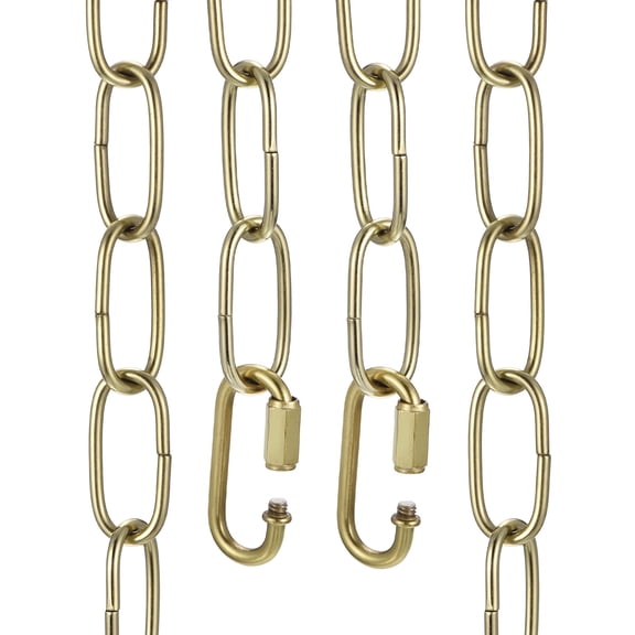 Uxcell 6ft Lighting Hanging Chain, 3mm/0.12" Looping Metal Pendant Chandelier Chain Extension with 2 Quick Link Lock for Hanging Plant Pendant Chandelier Light Fixture, Light Copper