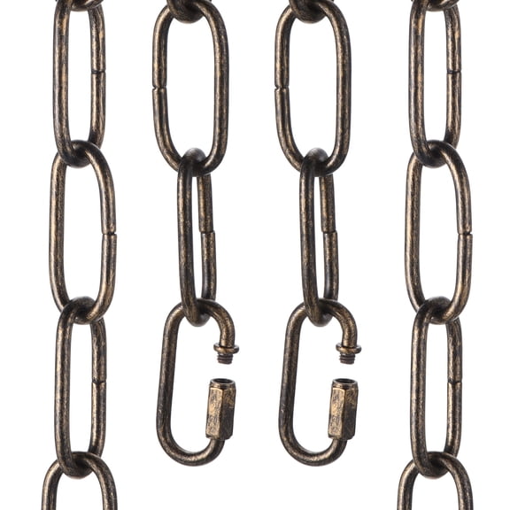 Uxcell 6ft Lighting Hanging Chain, 4mm/0.16" Looping Metal Pendant Chandelier Chain Extension with 2 Quick Link Lock for Hanging Plant Pendant Chandelier Light Fixture, Golden