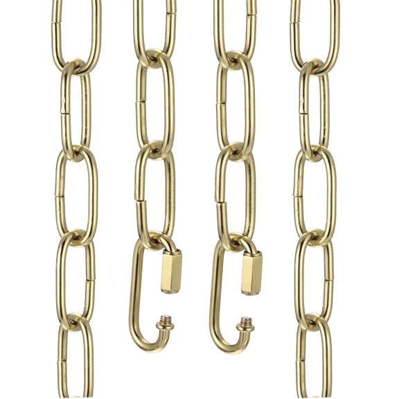 Uxcell 6ft Lighting Hanging Chain, 4mm/0.16" Looping Metal Pendant Chandelier Chain Extension with 2 Quick Link Lock for Hanging Plant Pendant Chandelier Light Fixture, Light Copper