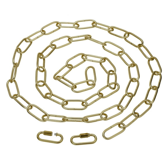 Uxcell 6ft Lighting Hanging Chain, Looping Chain with Connectors for Plant Pendant Chandelier Light Fixture, Brass