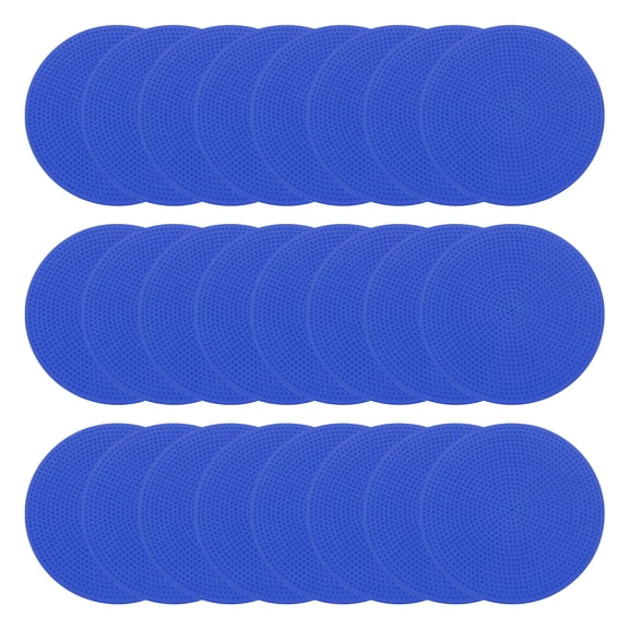 Uxcell 6inch/15cm Poly Spot Markers, 24Pcs Non Slip Rubber Floor Dots with Storage Bag Flat Agility Cones for Sports Training Basketball Football, Blue