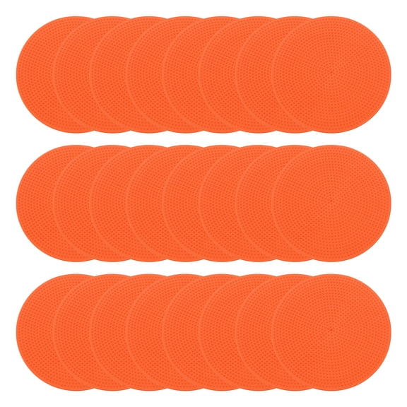 Uxcell 6inch/15cm Poly Spot Markers, 24Pcs Non Slip Rubber Floor Dots with Storage Bag Flat Agility Cones for Sports Training Basketball Football, Orange
