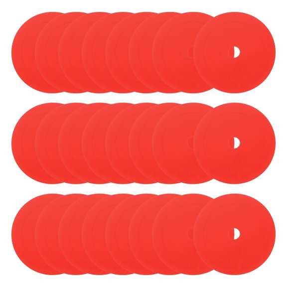 Uxcell 6inch/15cm Poly Spot Markers, 24Pcs Non Slip Rubber Floor Dots with Storage Bag Flat Agility Cones for Sports Training Basketball Football, Red