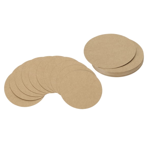 Uxcell 6inch Circle Card Stock, 25Pcs Round Shape Cutouts Paper Thick Cardstock Coaster for DIY Projects, Kraft Color