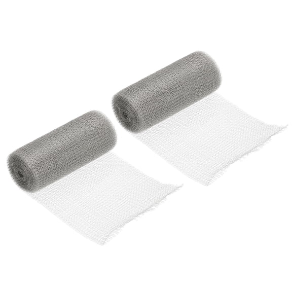 Uxcell 6inx20ft Wire Mesh Hole Fill Fabric Stainless Steel Mesh Double Layer Blocker Mesh Screen, 2Roll