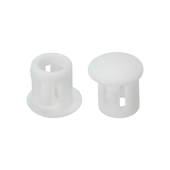 Uxcell 6mm 1/4" Plastic Hole Plugs, Flush Type Round Hole Cover Snap in Locking Hole Tube, White 60Pcs