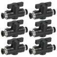 thumbnail image 1 of Uxcell 6mm (1/4") Push to Connect Fittings Ball Valve, 6 Pcs 0-60 Degree BUC Air Flow Control Valve Quick Straight Connectors Air Hose Fitting for Pneumatic System Pipeline, Black, 1 of 6