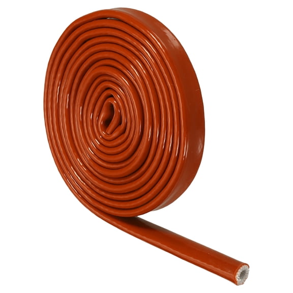 Uxcell 6mm(1/5" x 7 FT) ID Fire Sleeve Heat-Shielded Fire Sleeve Silicone Coated Fiberglass Heat Protection for Automotive Hose Lines Electrical Wiring, Red