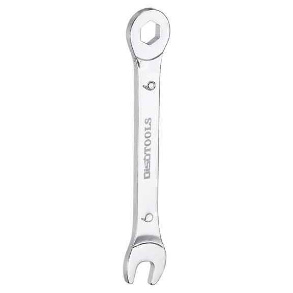 Uxcell 6mm 6-Point Thin Combination Wrench Double Ended Box and Open End Chrome Plated Steel, Silver