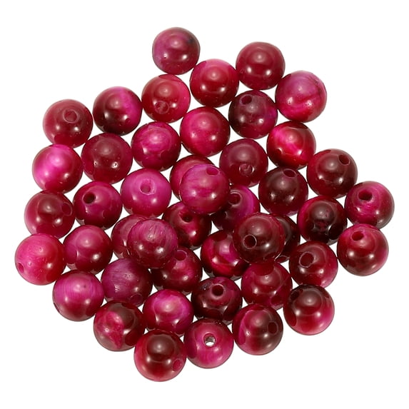 Uxcell 6mm Aventurine Beads, 45 Pcs Tiger's Eye Natural Gemstone Beads Smooth Stone Beads, Rose Red