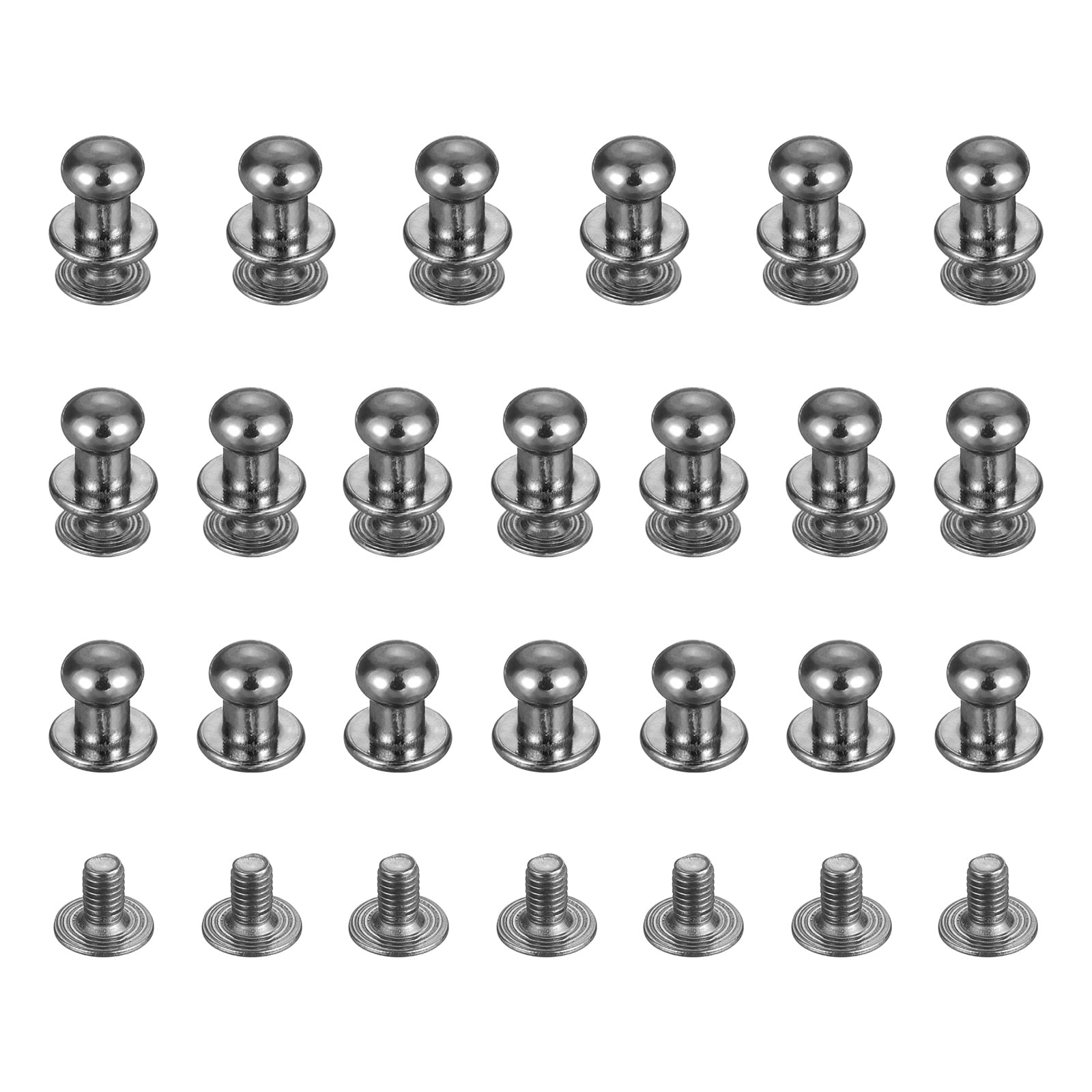 Uxcell 6mm Ball Head Stud Rivets Screw Back [20Pcs] - Metal Round Head ...