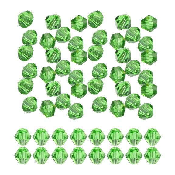 Uxcell 6mm Bicone Glass Beads, Small Faceted Bicone Crystal Beads Charm, Green 450Pack