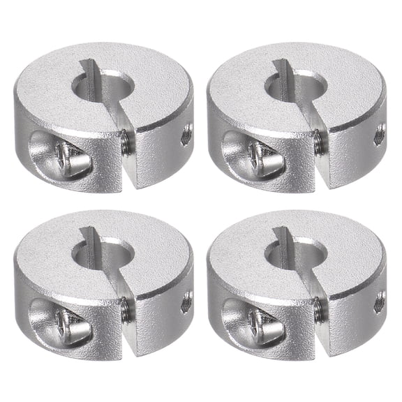 Uxcell 6mm Bore Set Screw Split Clamp-On Collars Aluminum Alloy, 20mm OD, 8mm Width 4 Pack