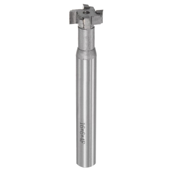 Uxcell 6mm Depth 16mm Cutting Dia 10mm Shank Carbide Tip 4 Flutes T-Slot Milling Cutter