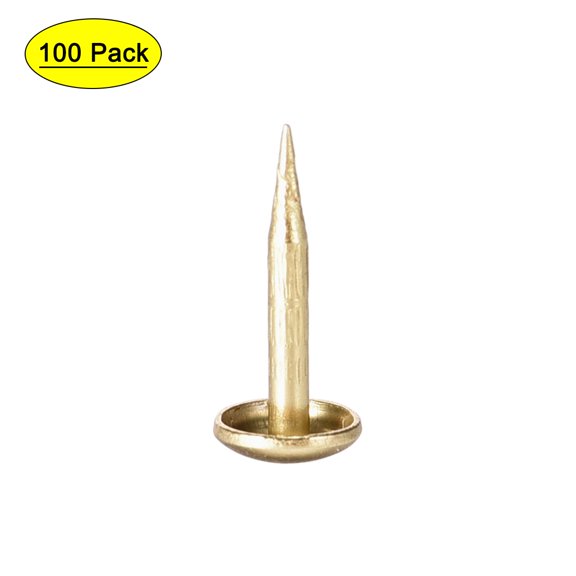 Uxcell 6mm Dia 11mm Height Gold Tone Round Thumb Nail Tacks 100 Pack