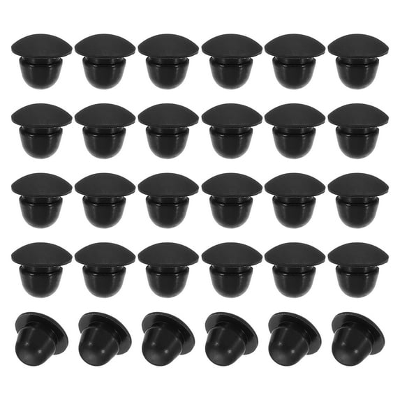 Uxcell 6mm Diameter Silicone Round Snap, 30 Pcs in Type Locking Plug Arc Shape Fit for 6-6.5mm Hole, Black