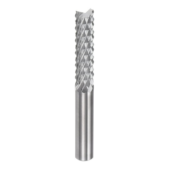 Uxcell 6mm End Mill Bits 1/4"(6mm) Straight Shank Solid Carbide CNC Router Bit Engraving Cutter Tools with Corn Blade