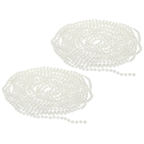 Uxcell 6mm Faux Pearl Beads Garland, 16.4 Ft Pearl String Chain Pearl Roll, White 2Pack