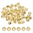 thumbnail image 1 of Uxcell 6mm Filled Spacer Beads, 36Pcs Metal Smooth Faceted Round Ball Beads for Bracelet Jewelry Making Necklace DIY, 14k Gold, 1 of 6