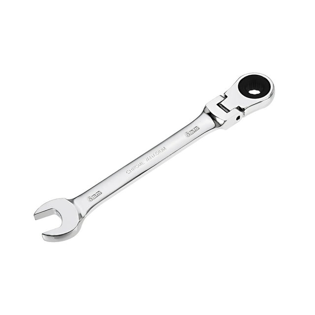 Uxcell 6mm Flex-Head 72 Teeth Box Ended Ratcheting Combination Wrench, CR-V Steel
