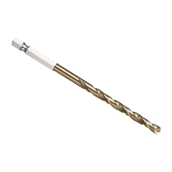 Uxcell 6mm Hex Shank Drill Bit, M2 High-Speed Steel Bits Quick Change Design for Impact Driver 135 Gold Finish for Stainless Steel Hard Metal - 6 Pack