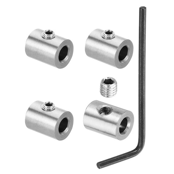 Uxcell 6mm Hole Wire Rope Clips Set, Brass Single Holes Cable Clamps with M5 Hexagon Screws Spanner, Silver