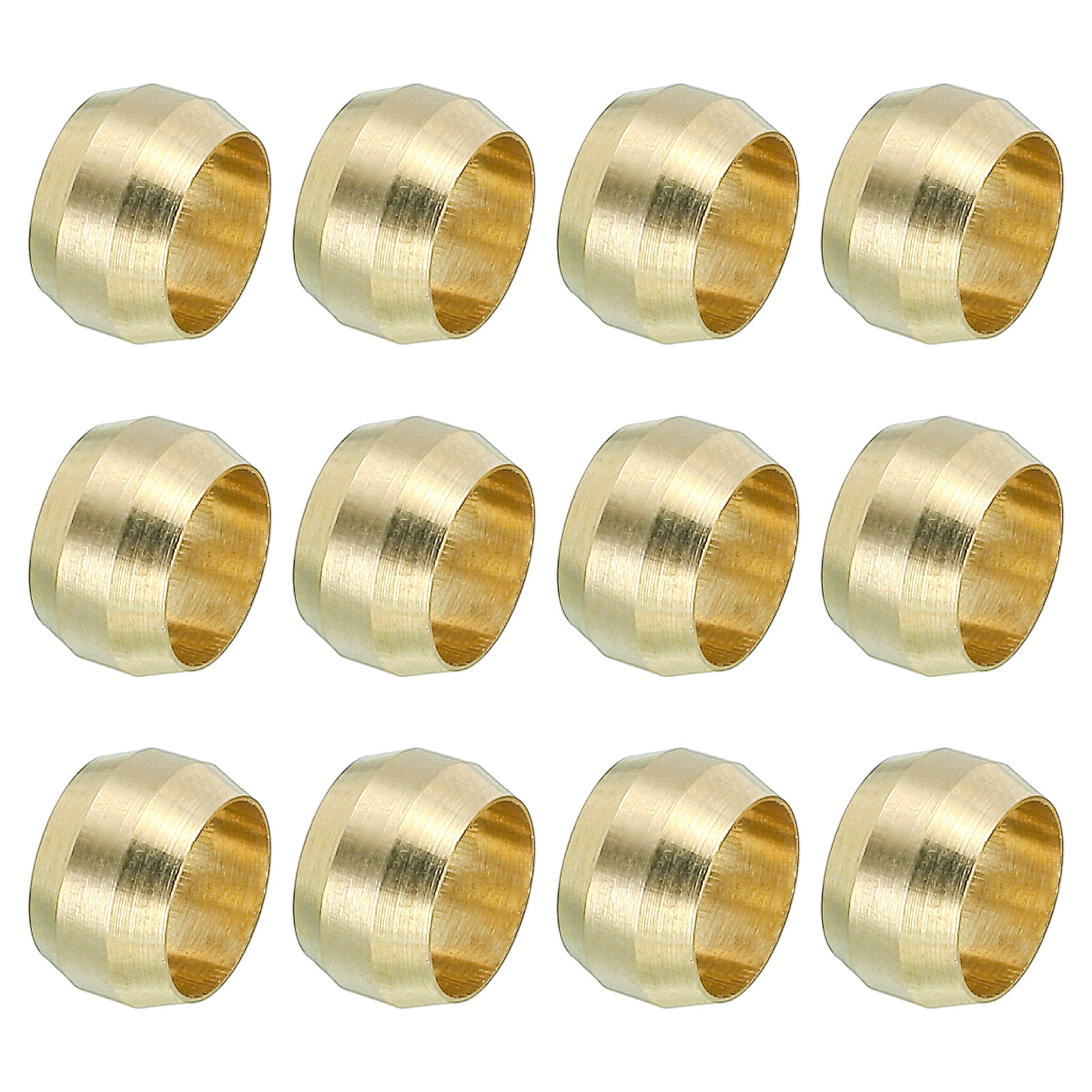 Uxcell 6mm ID Compression Sleeve Ferrules, 12Pcs Brass Sleeve Ferrules