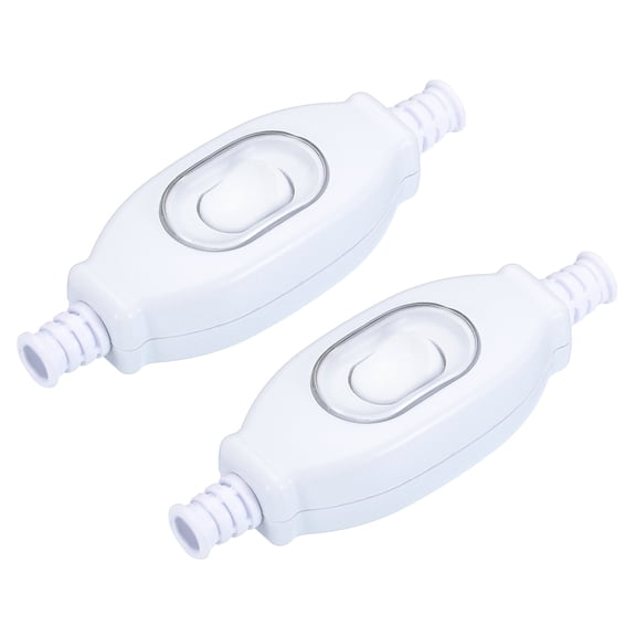 Uxcell 6mm Inline Cord Switch Waterproof Appliance Switch AC 250V 3A ON/Off Rocker Switch IP65, White 2 Pack