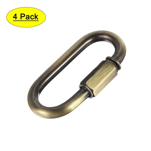Uxcell 6mm Oval Shape Quick Link Screw Lock Chain Connector Bronze 4 Pack
