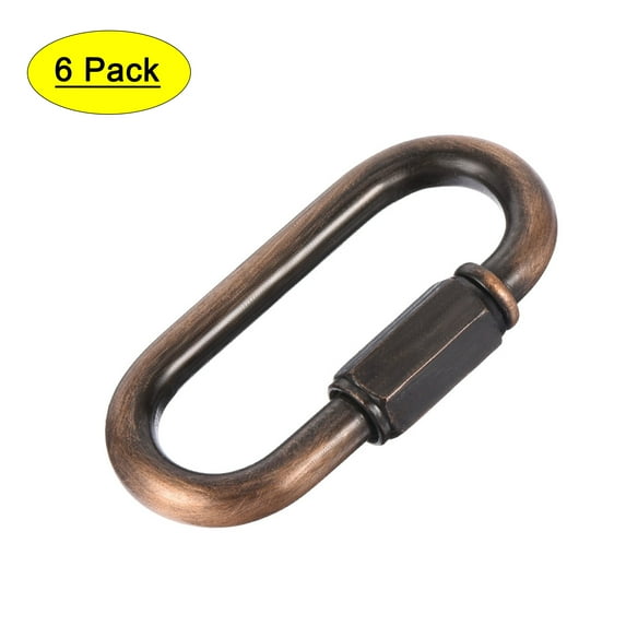 Uxcell 6mm Oval Shape Quick Link Screw Lock Chain Connector Red Bronze 6 Pack