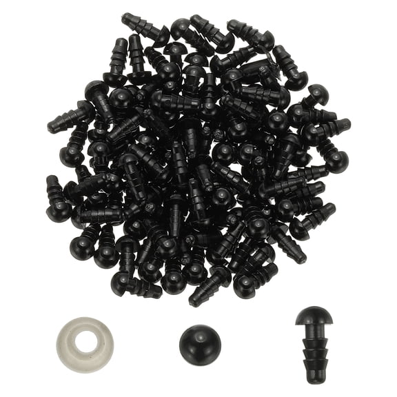 Uxcell 6mm Safety Eyes, 100 Set Plastic Craft Eyes with Washers for Stuffed Animals DIY Craft