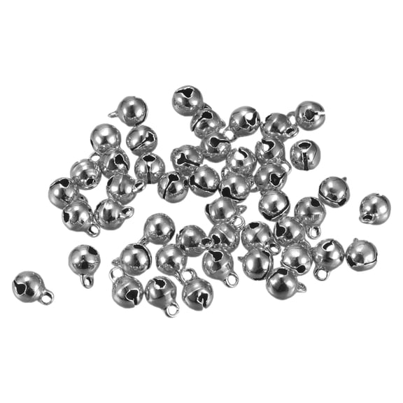 Uxcell 6mm Small Jingle Bells for Craft DIY Christmas Vacuum Plating Silver Tone 300 Pack