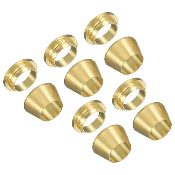 Uxcell 6mm Tube OD Brass Compression Sleeves Ferrules 5Set Double Ferrule Ring Brass Compression Fitting Assortment Kit