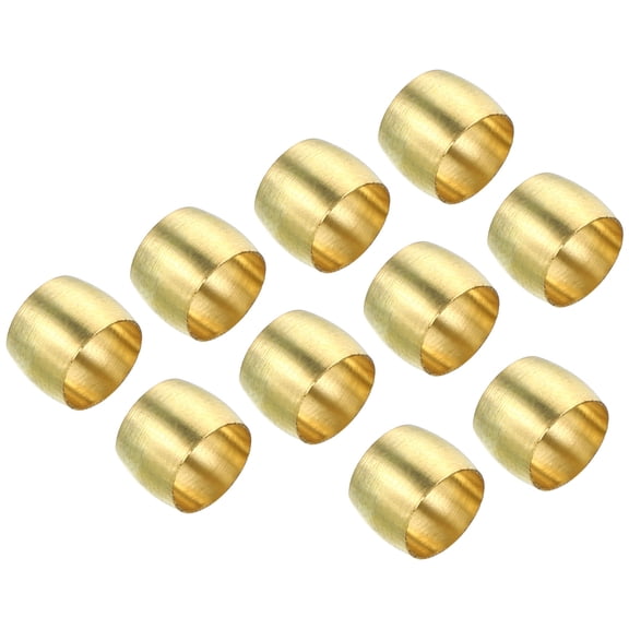 Uxcell 6mm Tube OD Brass Compression Sleeves Ferrules Brass Ferrule Fitting 25 Pack