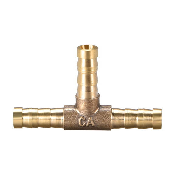Uxcell 6mm or 15/64" ID Brass Barb Fitting T-Shaped 3Way Barb Hose Fitting